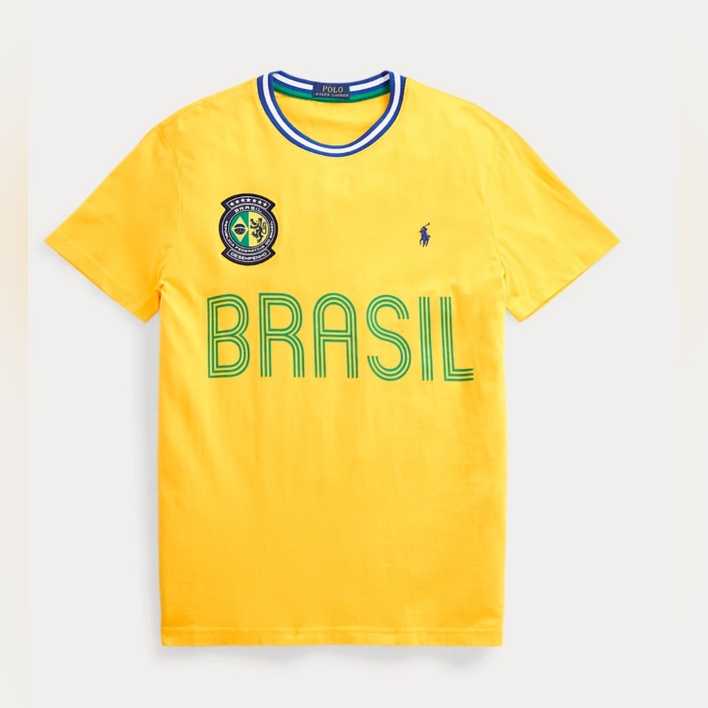 New 🔥 POLO RALPH LAUREN The Custom Slim Brazil T-Shirt